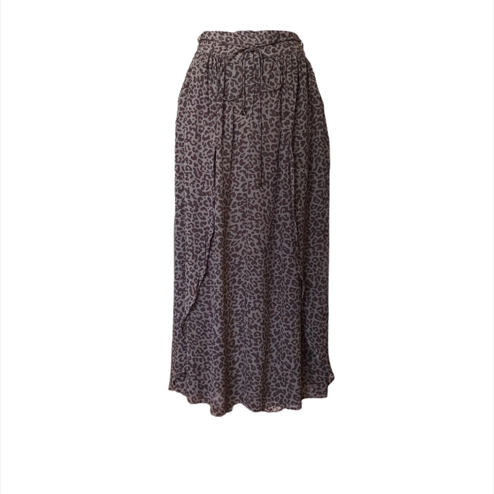 Wrap Animal Print Midi‎ Skirt Size 4